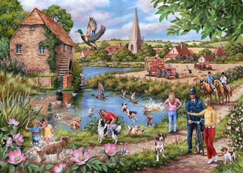Family take advantage of the summer jigsaw puzzle online