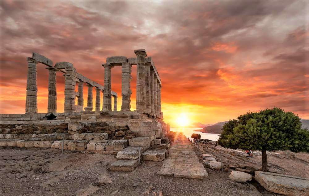 Grecia Cabo Sunion Templo de Poseidón rompecabezas en línea