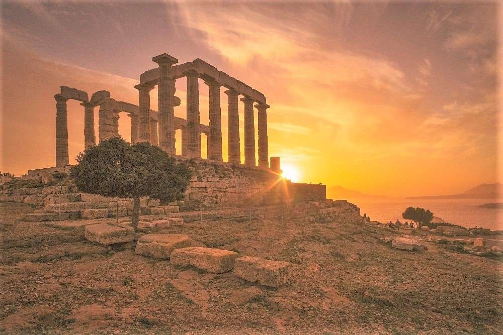 ギリシャ ケープ スニオン ポセイドン神殿 オンラインパズル