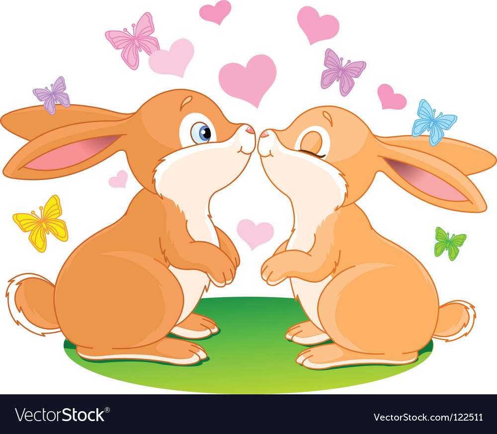 Cartoon bunnies vector image jigsaw puzzle online