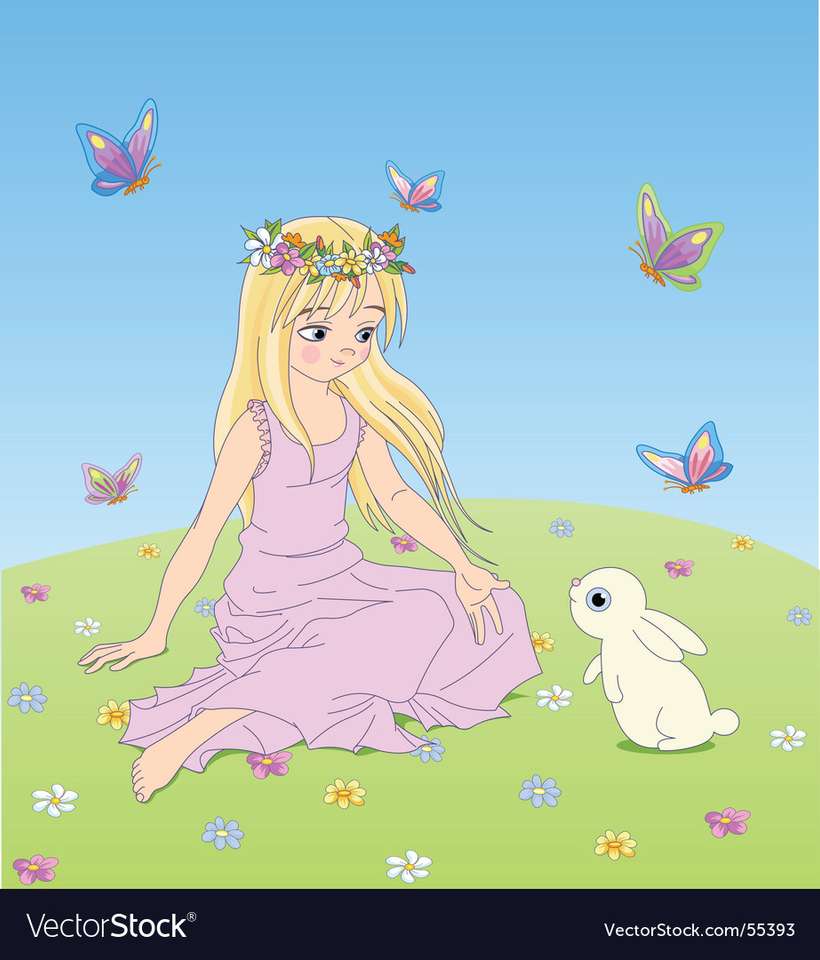 Пролетно момиче векторно изображение онлайн пъзел
