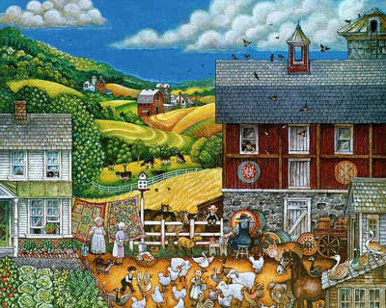 Family at farm work jigsaw puzzle online