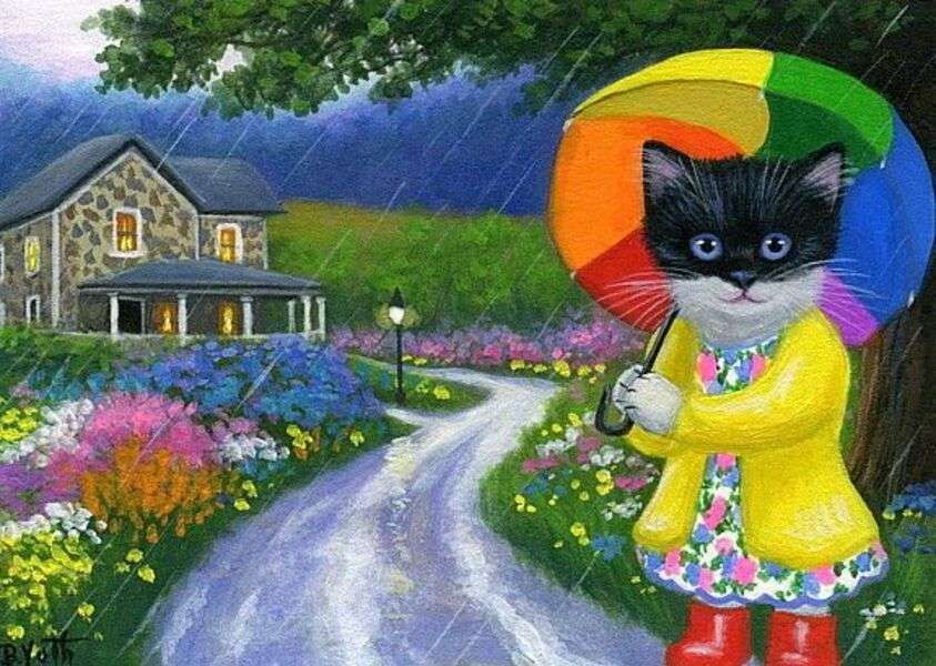 Kitten in the rain #257 jigsaw puzzle online