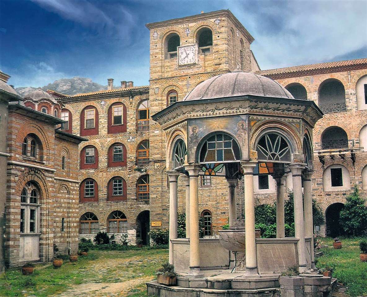 Görögország Athos Xiropotamou kolostor online puzzle
