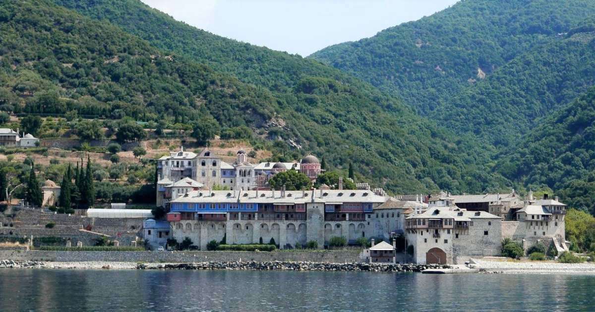 Grécia Athos Mosteiro de Xenofontos puzzle online