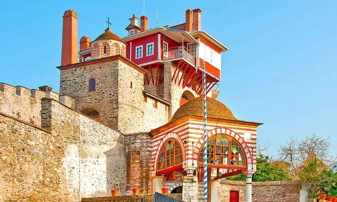 Řecko Athos klášter Vatopedi online puzzle