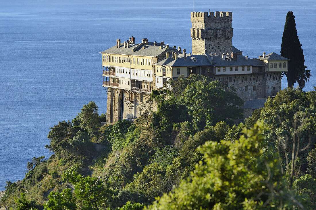 Grecia Athos Monasterio de Stavronikita rompecabezas en línea