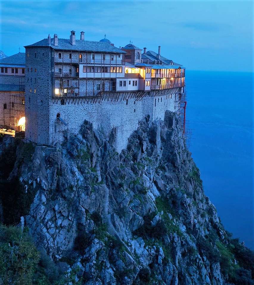 Grèce Monastère Athos de Simonos Petras puzzle en ligne