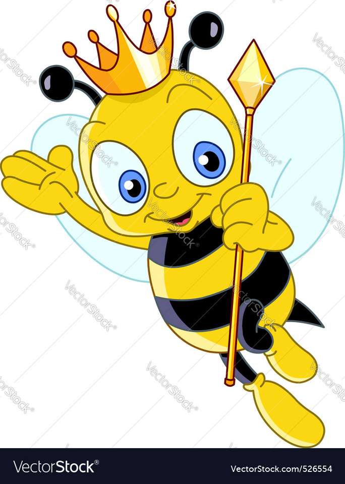 Imagem vetorial de abelha rainha puzzle online