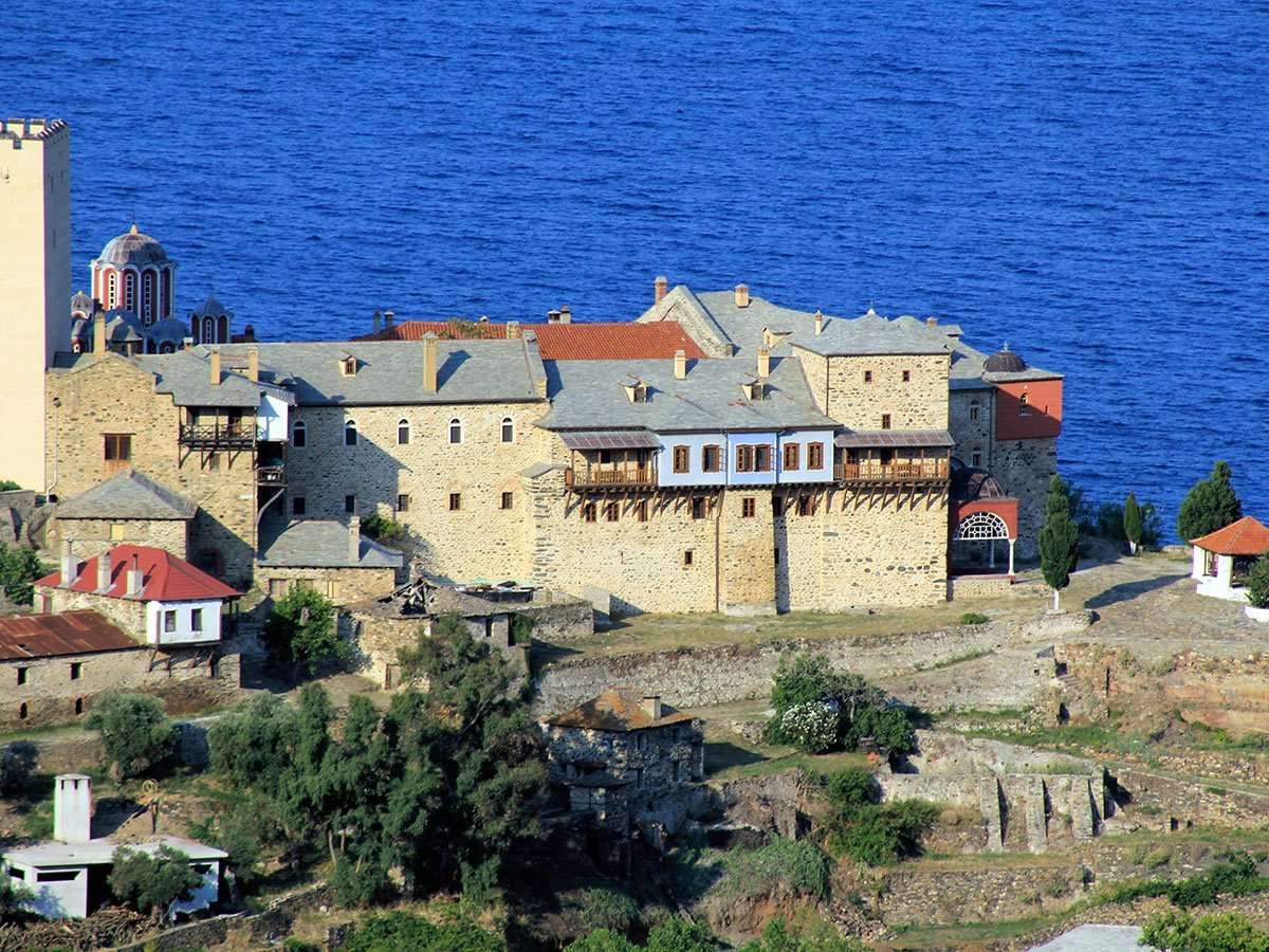Complejo del monasterio de Grecia Athos rompecabezas en línea