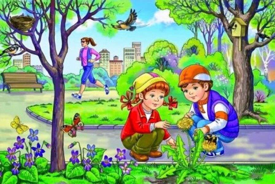 bambini nel parco puzzle online
