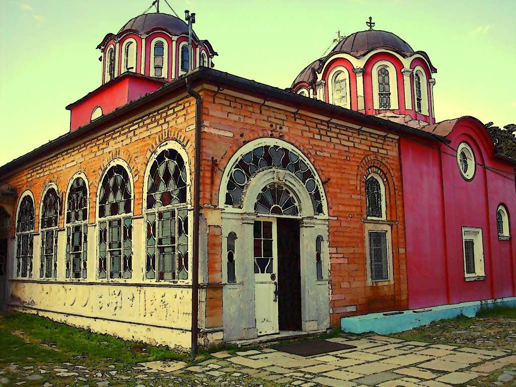 Griechenland Athos Klosteranlage Megistri Lavra Online-Puzzle