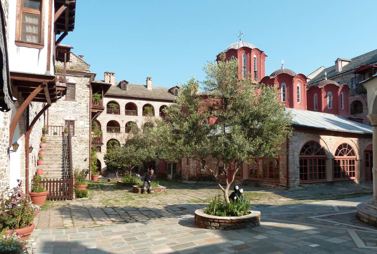 Grekland Athos klosterkomplex Koutloumousiou pussel på nätet