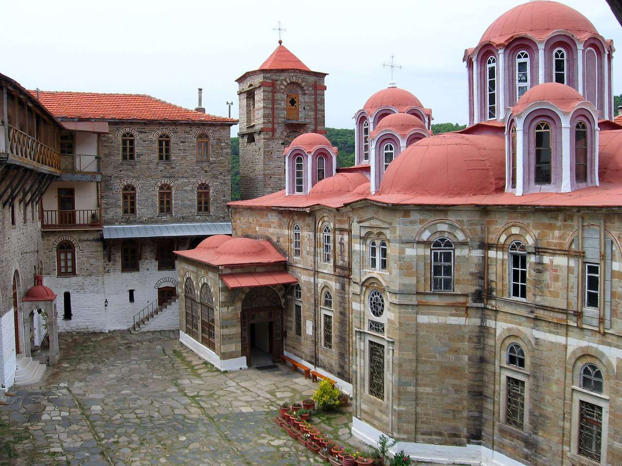 Grecia Athos monasterio complejo Konstamonitou rompecabezas en línea