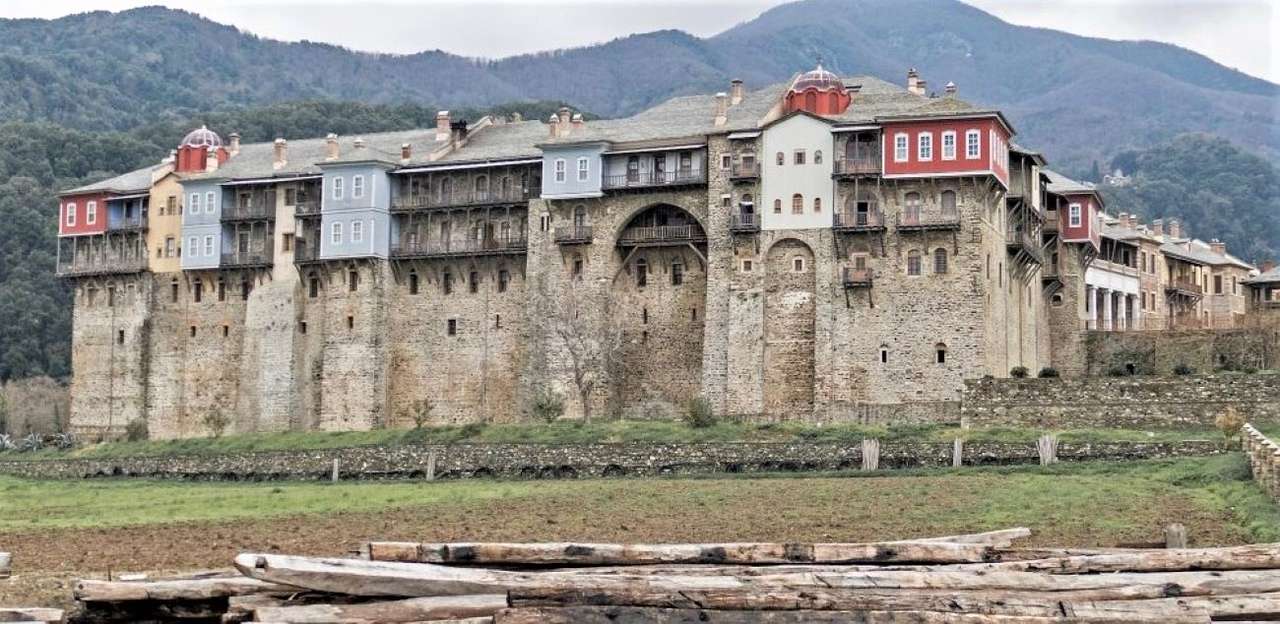 Grèce complexe du monastère Athos Iviron puzzle en ligne