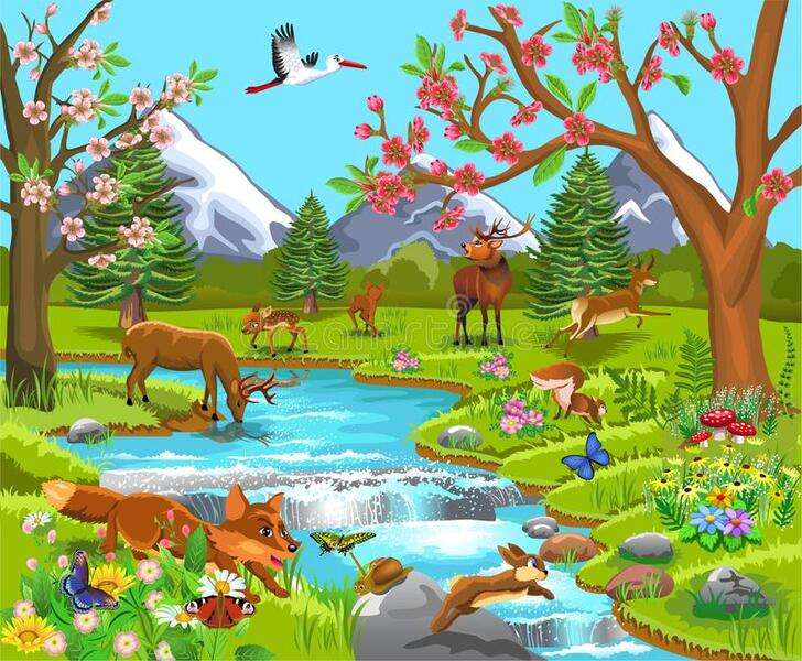 森の動物 オンラインパズル