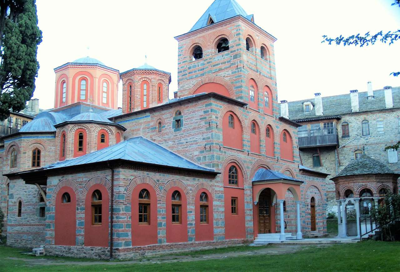 Grecia Athos monasterio complejo Filotheou rompecabezas en línea