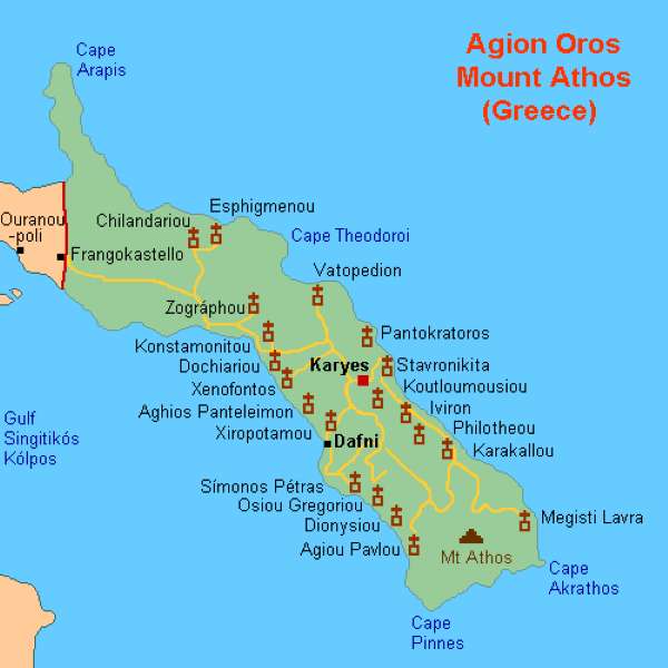Península del monasterio de Grecia Athos rompecabezas en línea