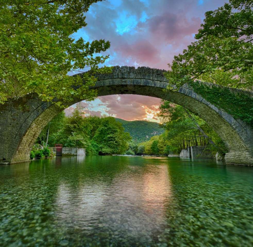 Greece Epirus landscape stone bridge online puzzle