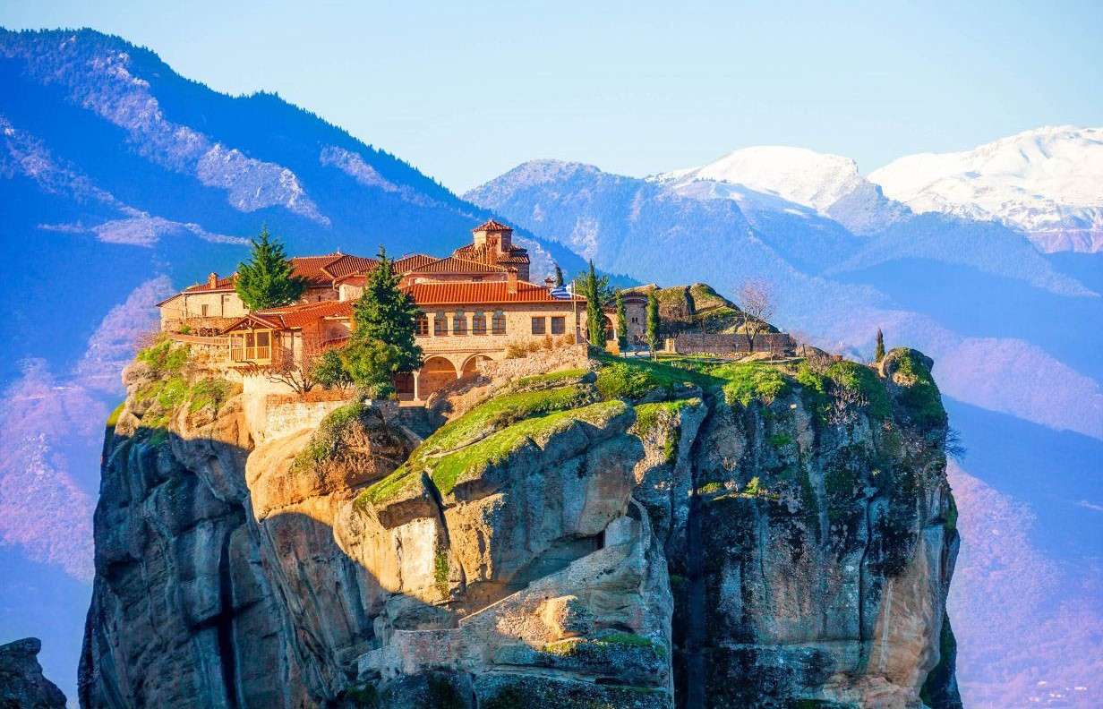 Grekland Meteora-klostret Agia Triada Pussel online