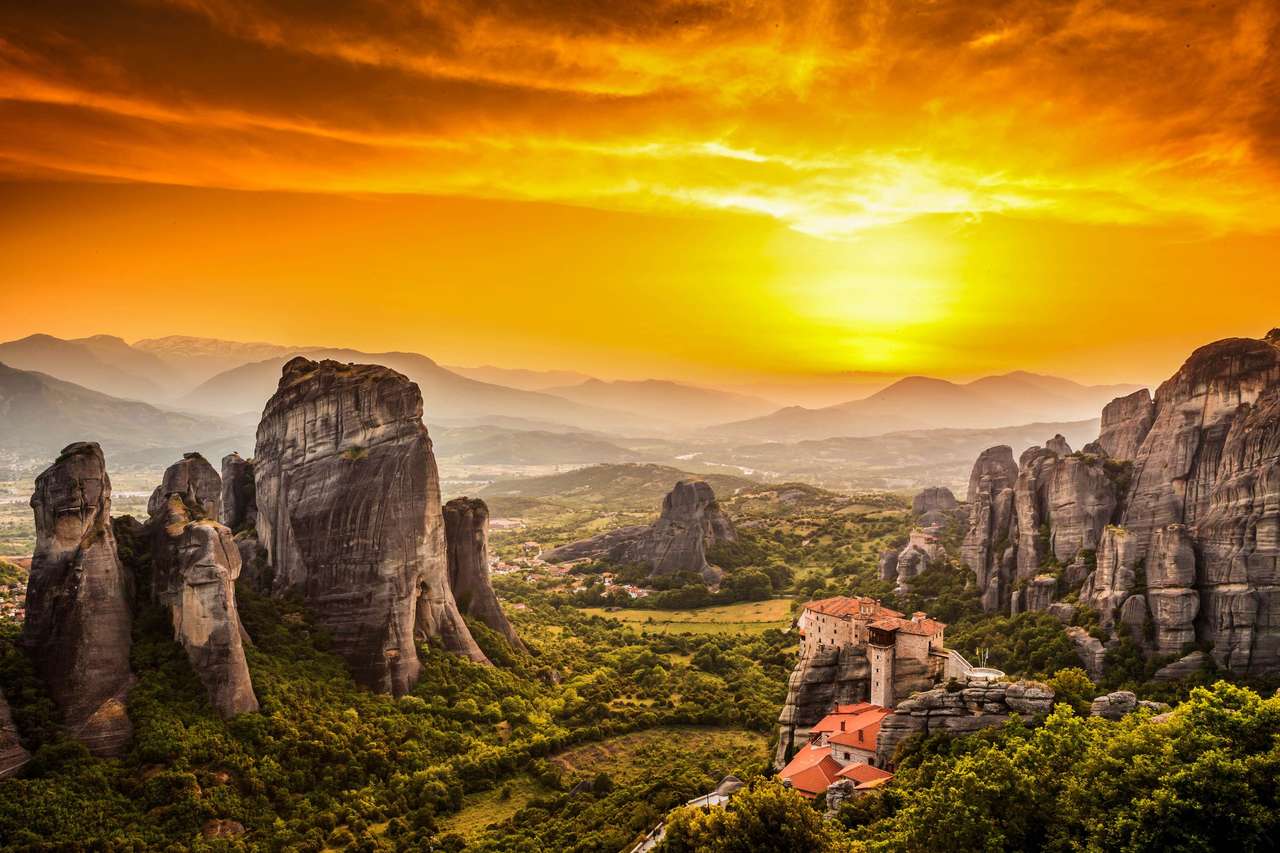 Grekland Meteora Rousanou kloster pussel på nätet