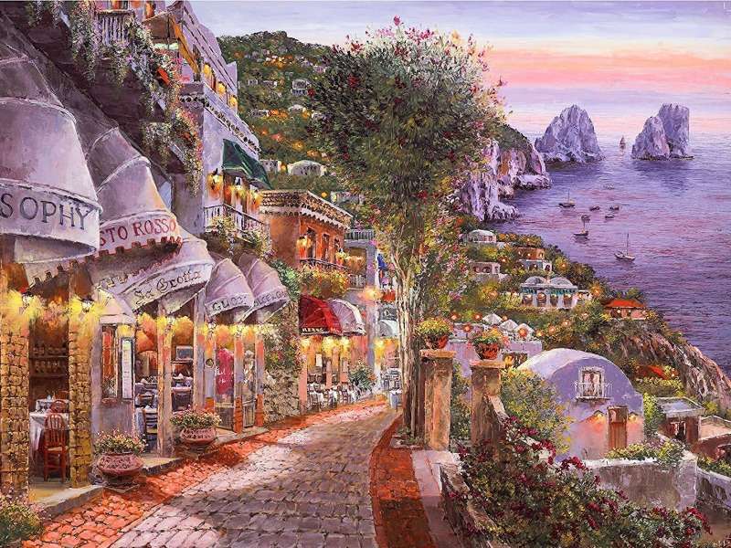 Capri à noite-lugar romântico em Capri puzzle online