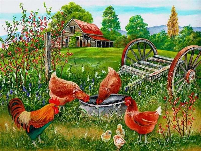 kippen in de tuin online puzzel