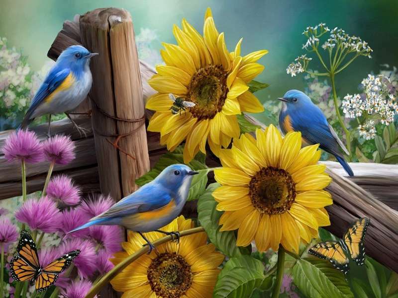 Iubitorii de floarea soarelui jigsaw puzzle online