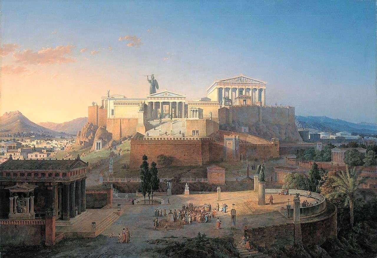 Griekenland Attica Athene Akropolis Schilderij legpuzzel online