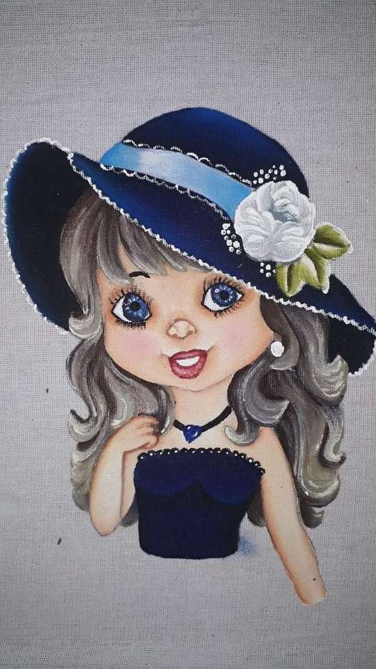 Diva meisje blauwe hoed legpuzzel online