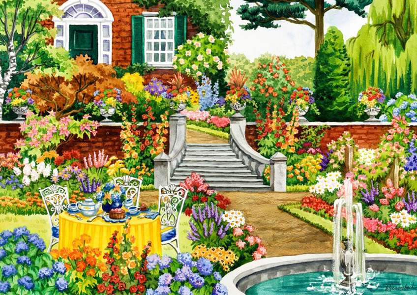 градина на къща онлайн пъзел