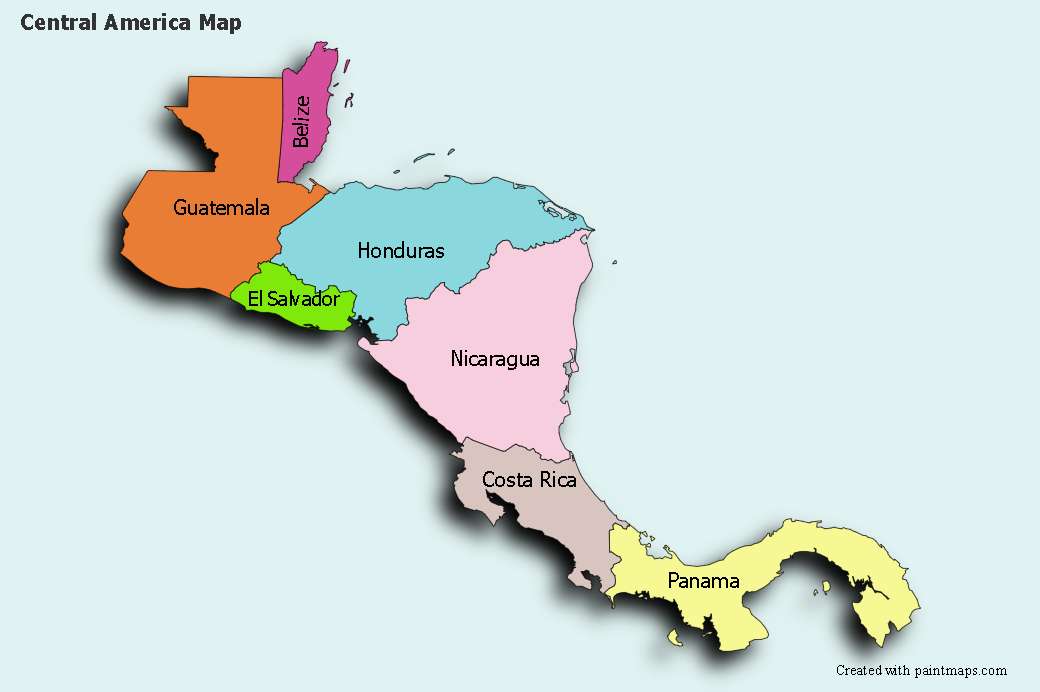 χάρτης της κεντρικής Αμερικής παζλ online