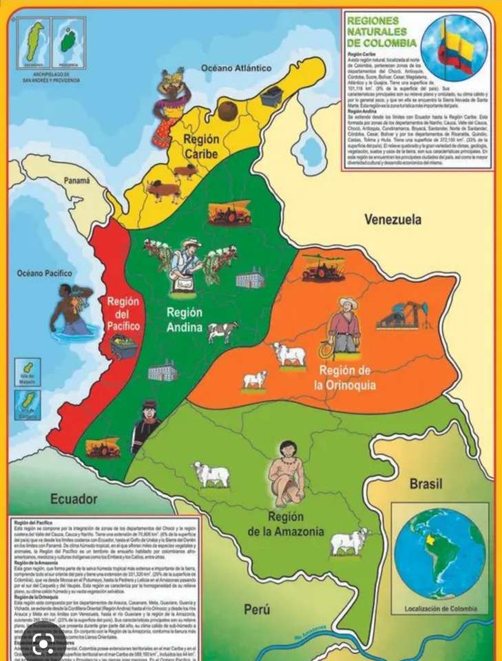 χάρτης της Κολομβίας online παζλ