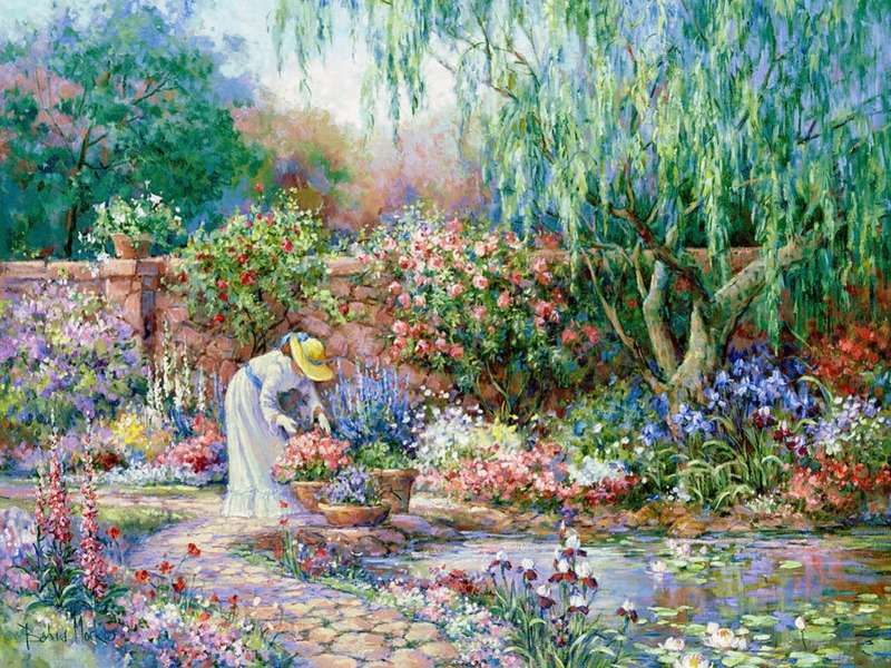 Her beloved garden-Her beloved garden jigsaw puzzle online
