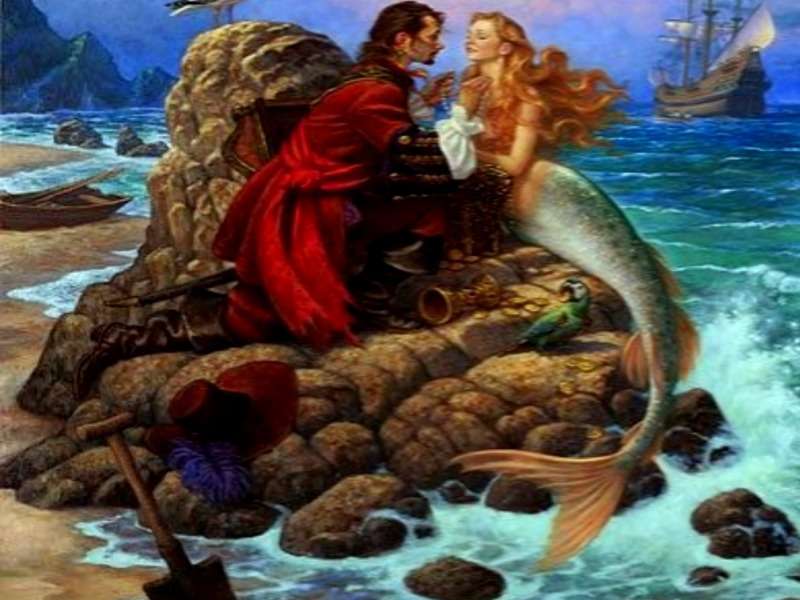 Um pirata apaixonado por uma sereia :) quebra-cabeças online