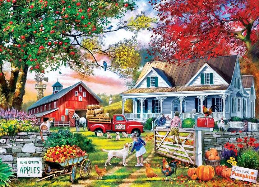Farm with sale of apples jigsaw puzzle online