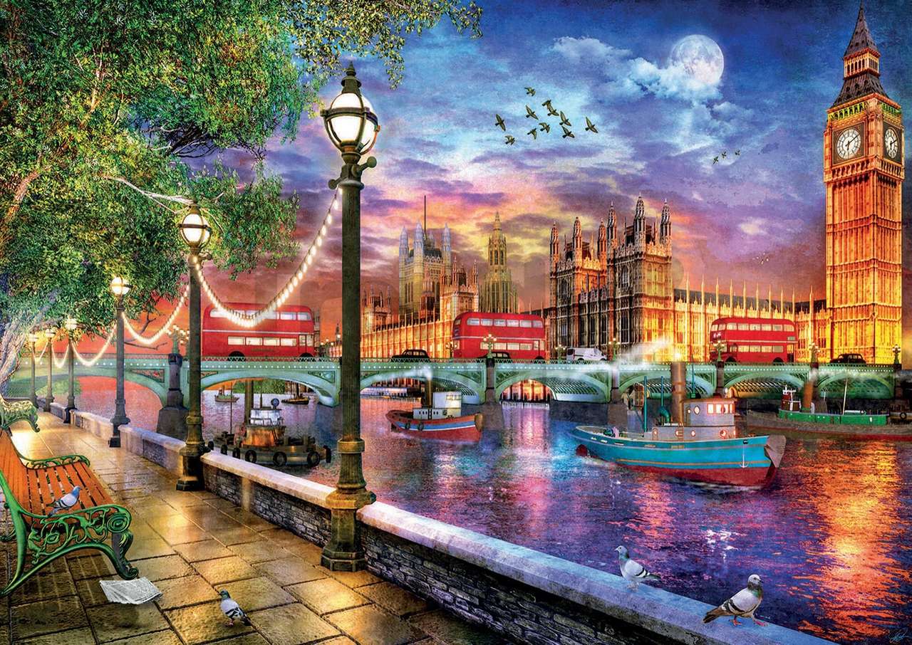 Der Fluss, der durch London fließt. Puzzlespiel online