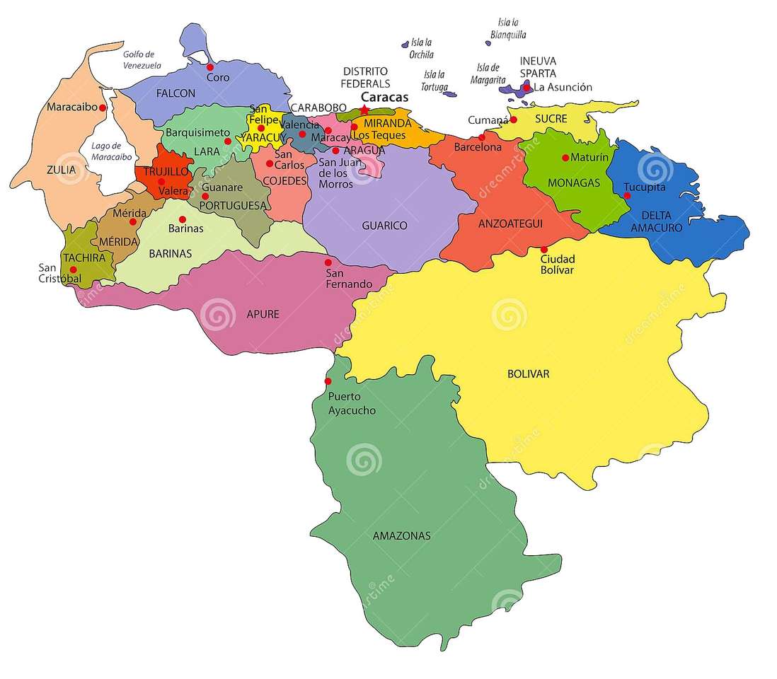 ベネズエラの地図 ジグソーパズルオンライン