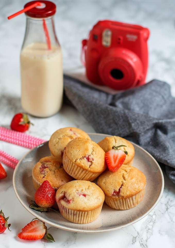 Vegan aardbeien cupcakes legpuzzel online