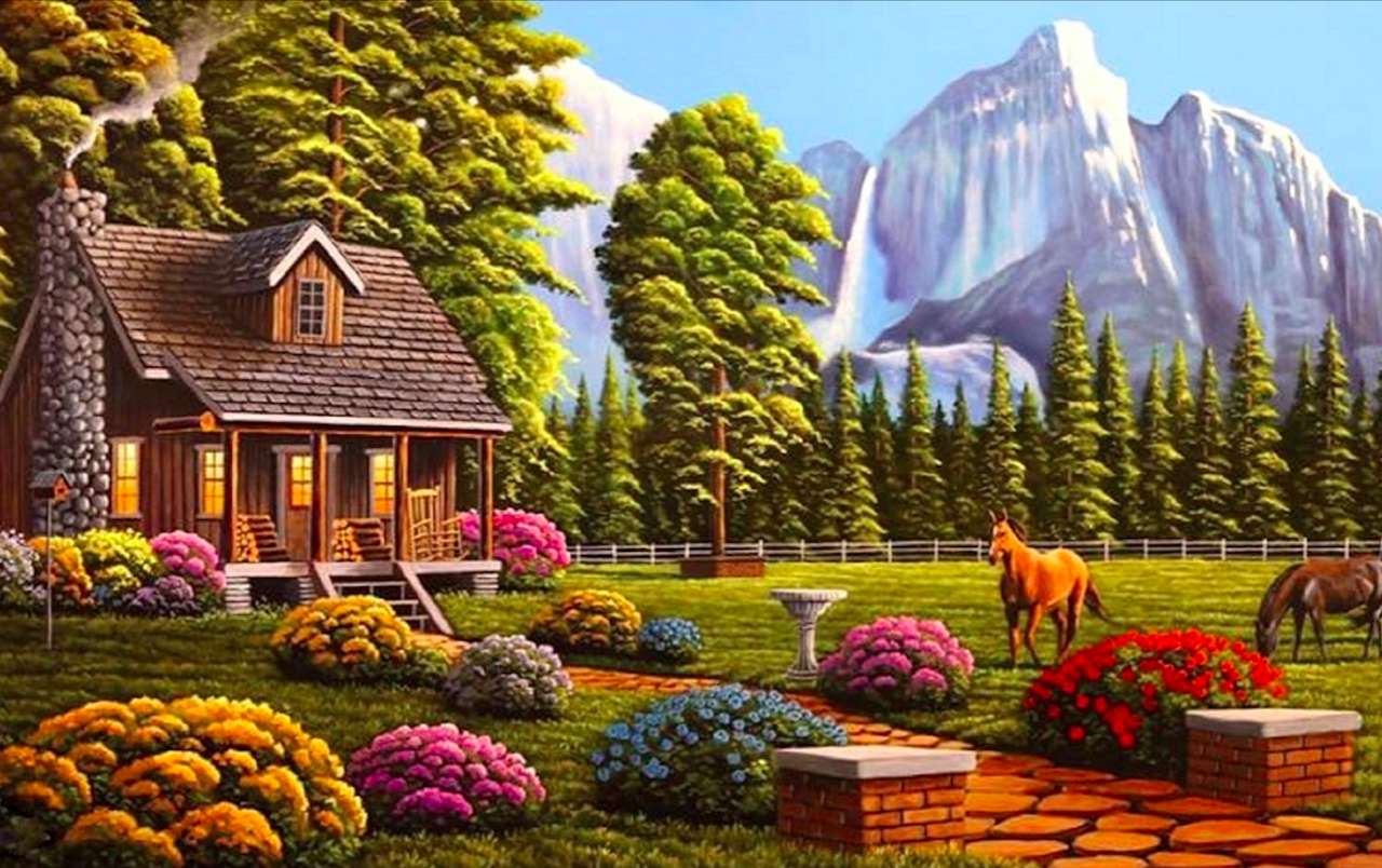 Vita tra le montagne, bel paesaggio :) puzzle online