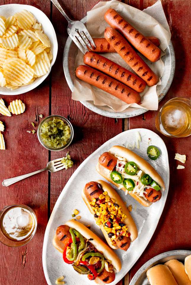 Plato de hotdog rompecabezas en línea