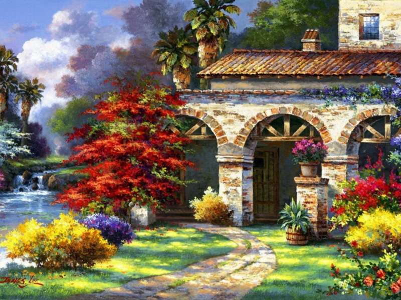 Un cottage originale su una bellissima baia puzzle online