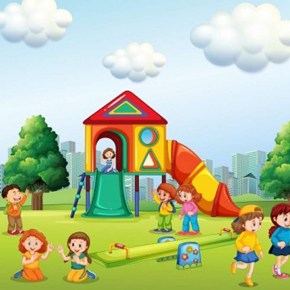 Деца на детската площадка онлайн пъзел