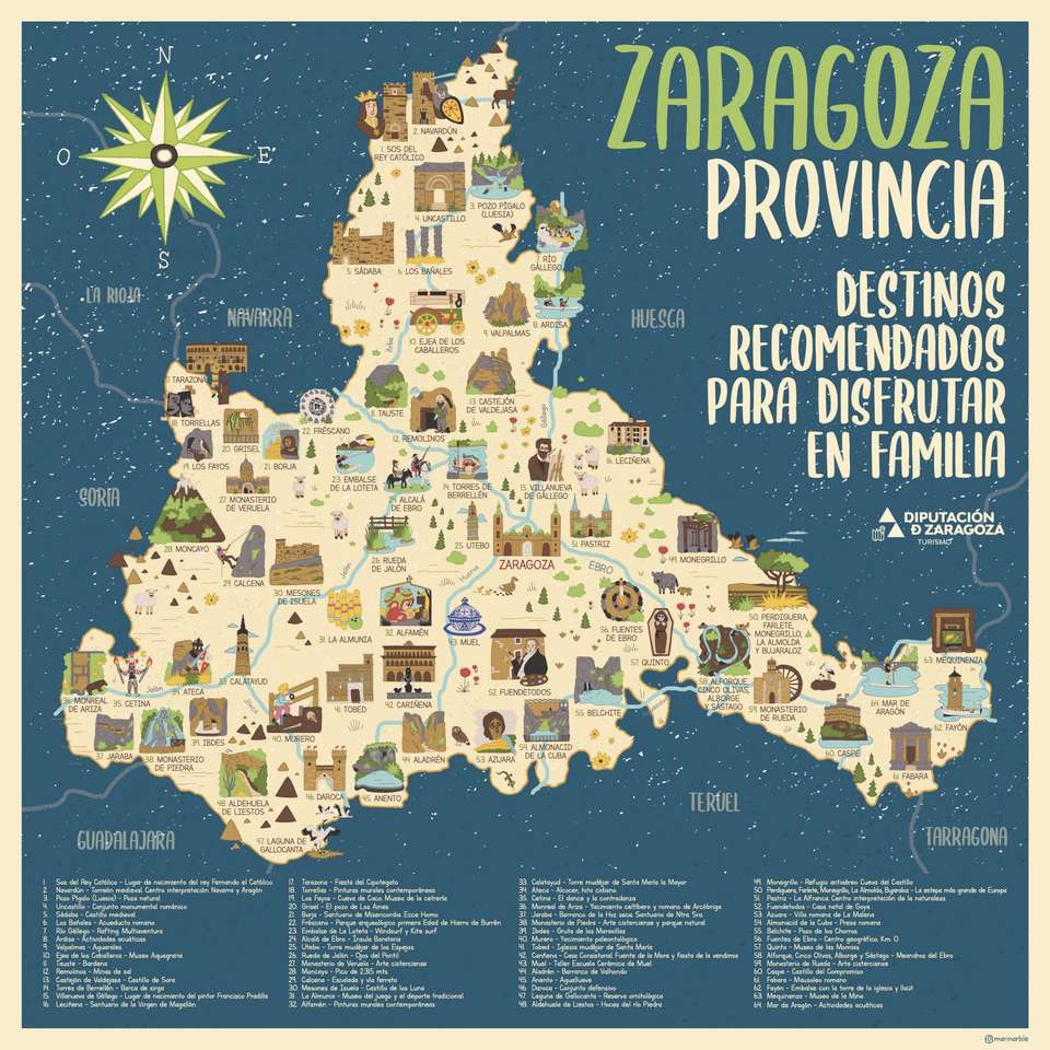 Карта на Сарагоса онлайн пъзел
