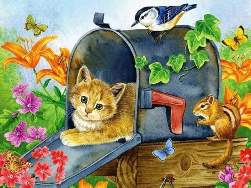 Kitten inside a mailbox #269 online puzzle