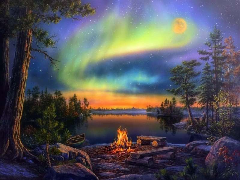 Εξαιρετικά όμορφος νυχτερινός ουρανός, τι θέαμα παζλ online