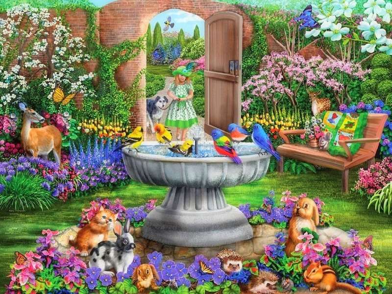 Fairytale Enchanted Hidden Garden-Скрита градина онлайн пъзел
