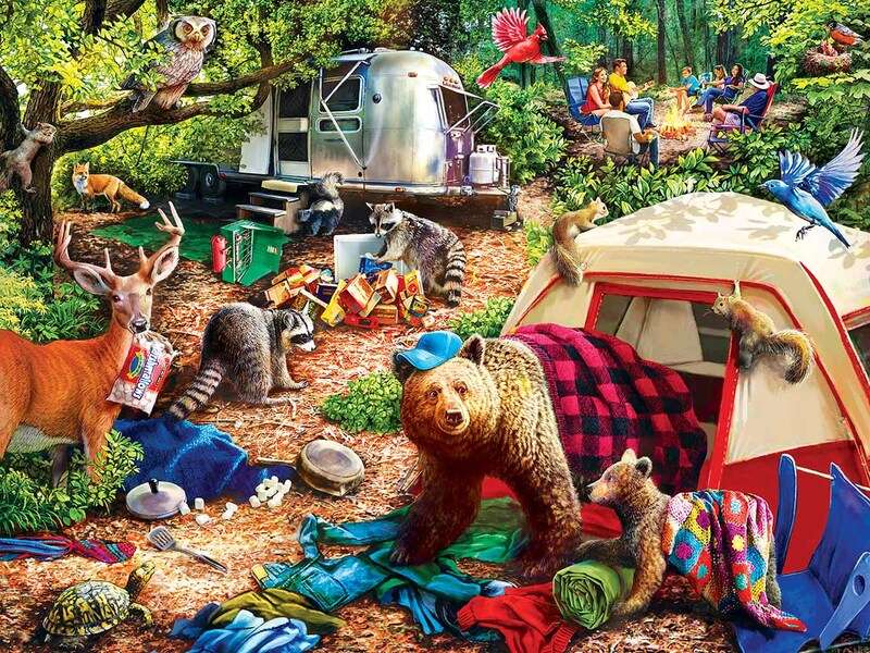 ursos no acampamento puzzle online