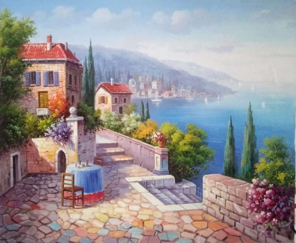 Terrasse an der Küste. Italien Puzzlespiel online
