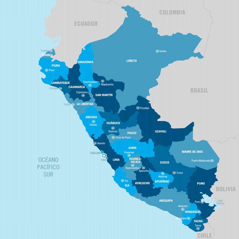 Mapa del Perú rompecabezas en línea
